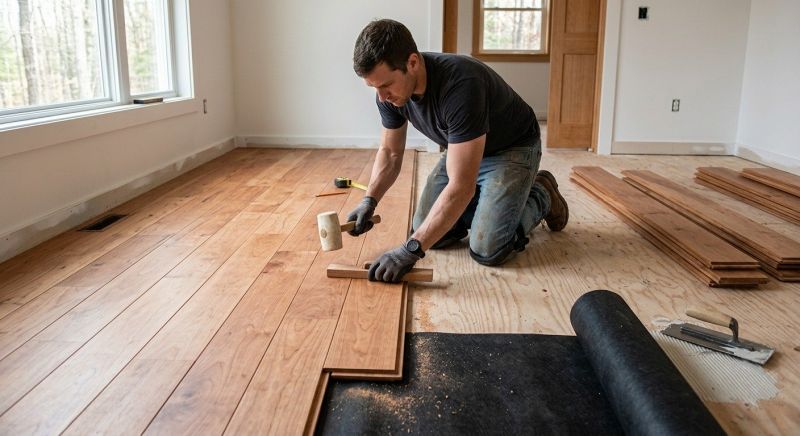 Cherry Floor Installation in Baltimore County, MD